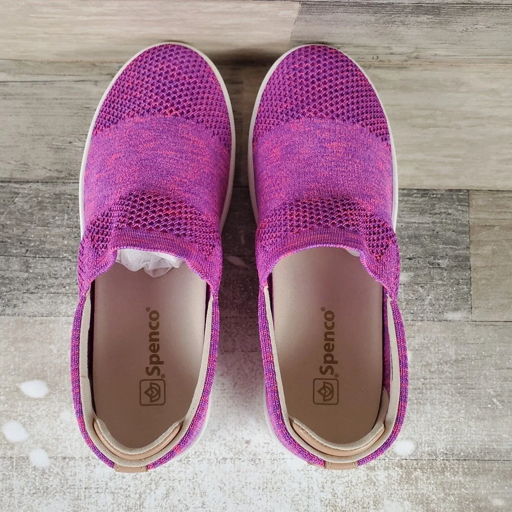 Spenco Bahama Womens Shoes Sz 6.5 W Blush Coastal Knit Cushioned Slip-On Sneaker
